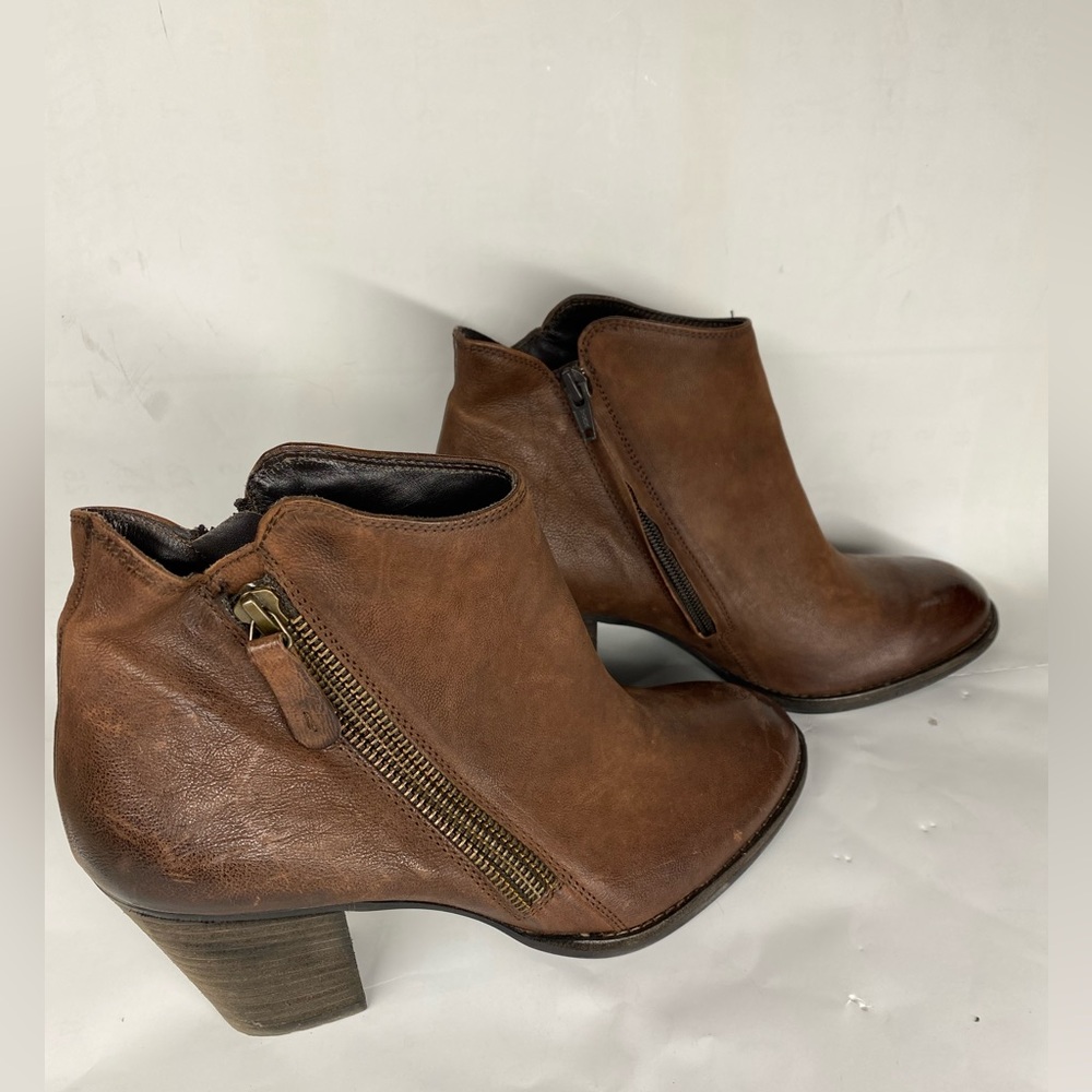 Paul Green Munchen Leather Buckle Side Zip Ankle Boho Boots Size AU 5.5